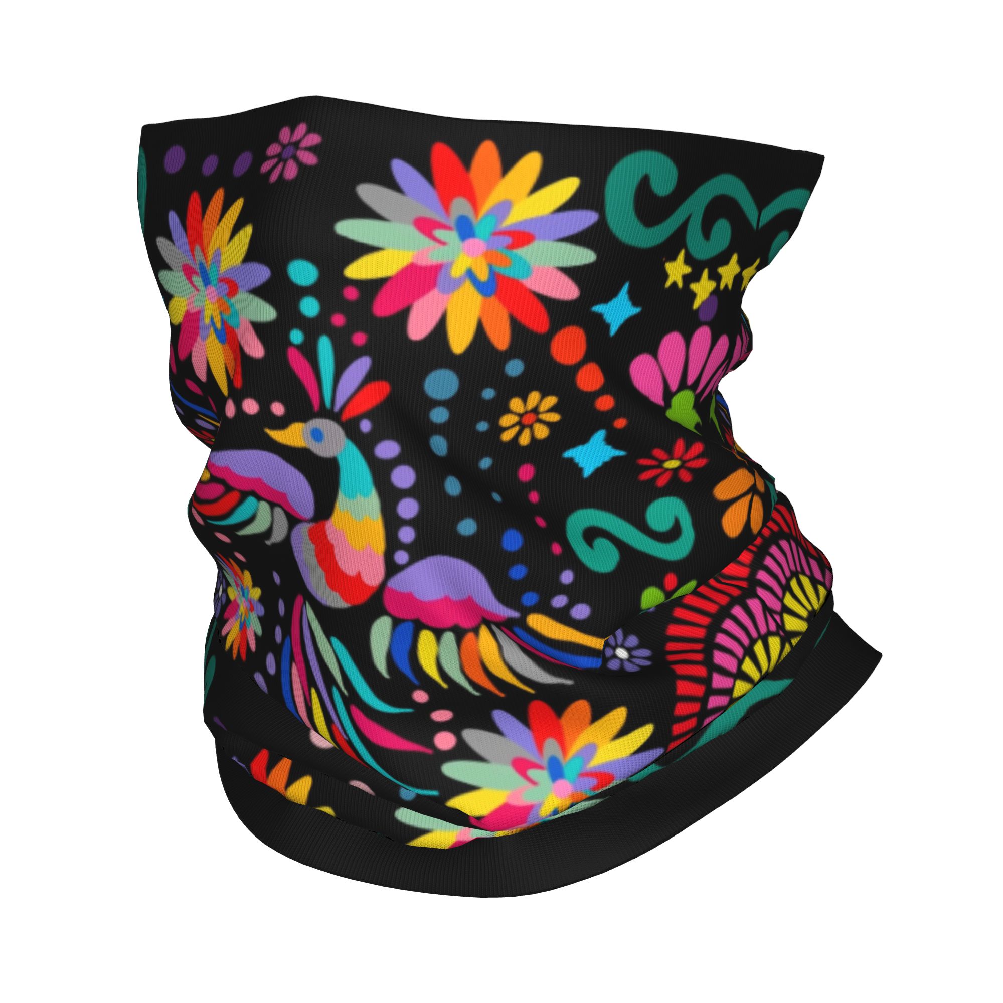 Neck Gaiter Fleece - Personnalisé mexicain fleur florale Textile Bandana