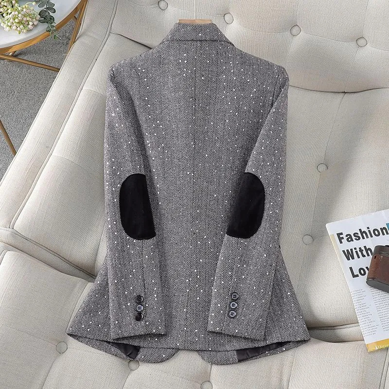 Down Jacket Packable - Blazer à paillettes pour femme, veste