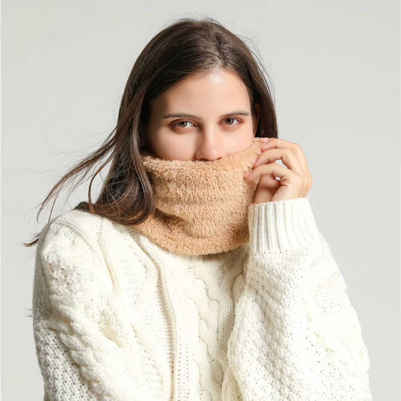 Neck Gaiter Fleece - Cache-cou en polaire corail décontracté, doux